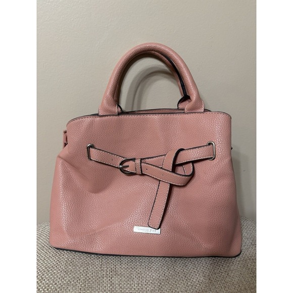 London Fog Women's Faux Leather Crossbody‎ Purse with Adjustable Strap Rose Pink - Picture 1 of 9